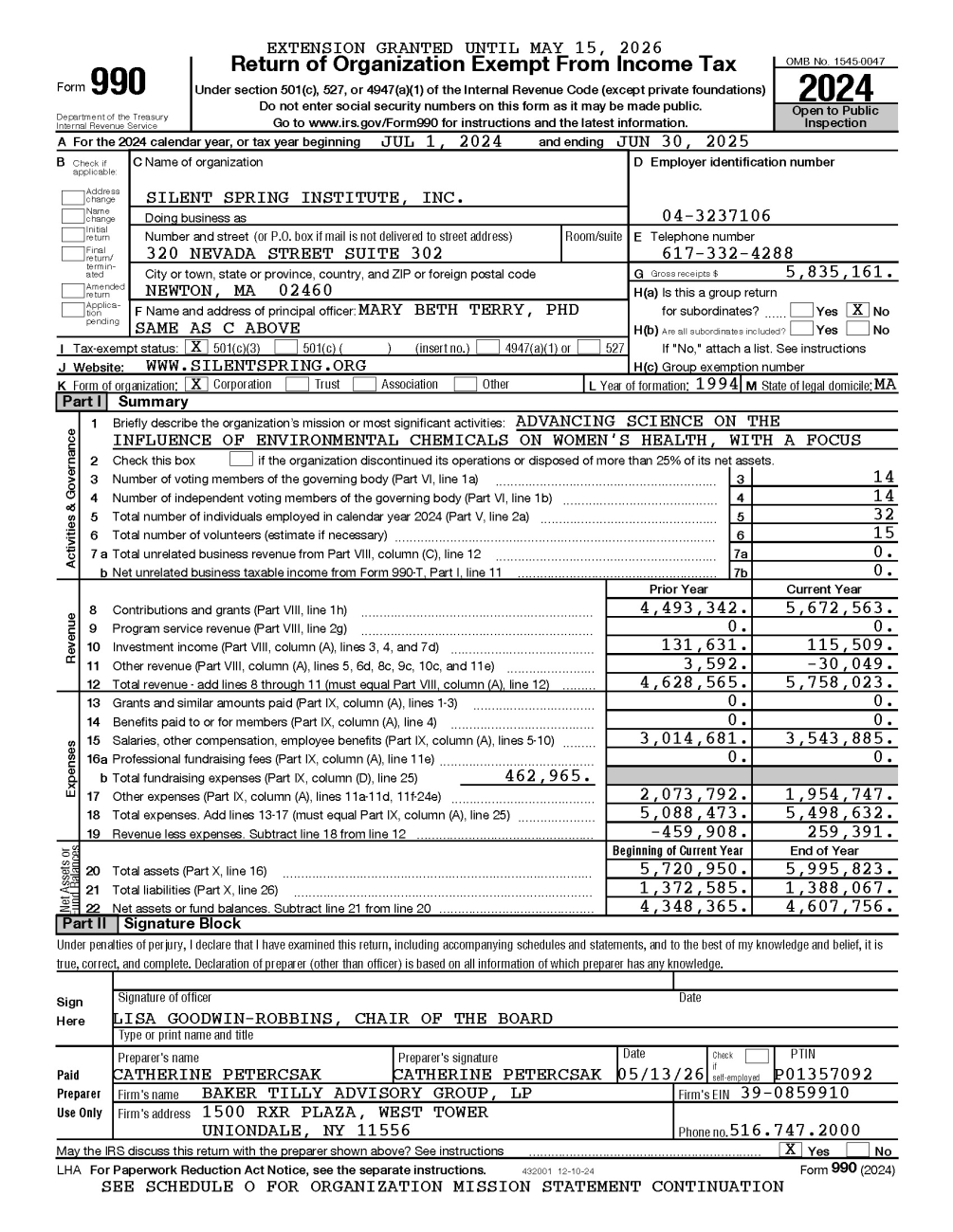2024 IRS Form 990 (FY25)