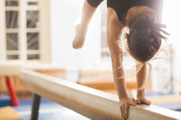 gymnast on balance beam