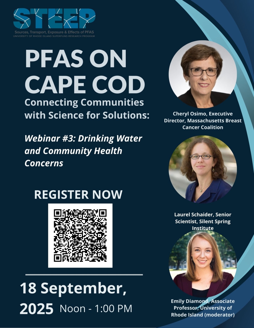 STEEP webinar flyer about PFAS in Cape Cod drinking water