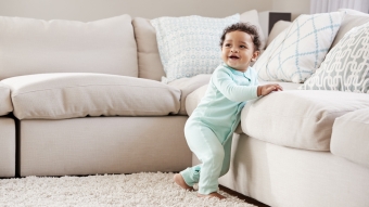 baby and couch