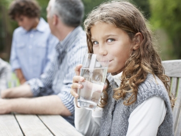 girl drinking water