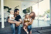 family on porch